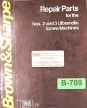 Brown & Sharpe-Brown Sharpe No. 2 and 3 Ultramatic Screw Machine Repair Parts Manual 1974-2-3-01